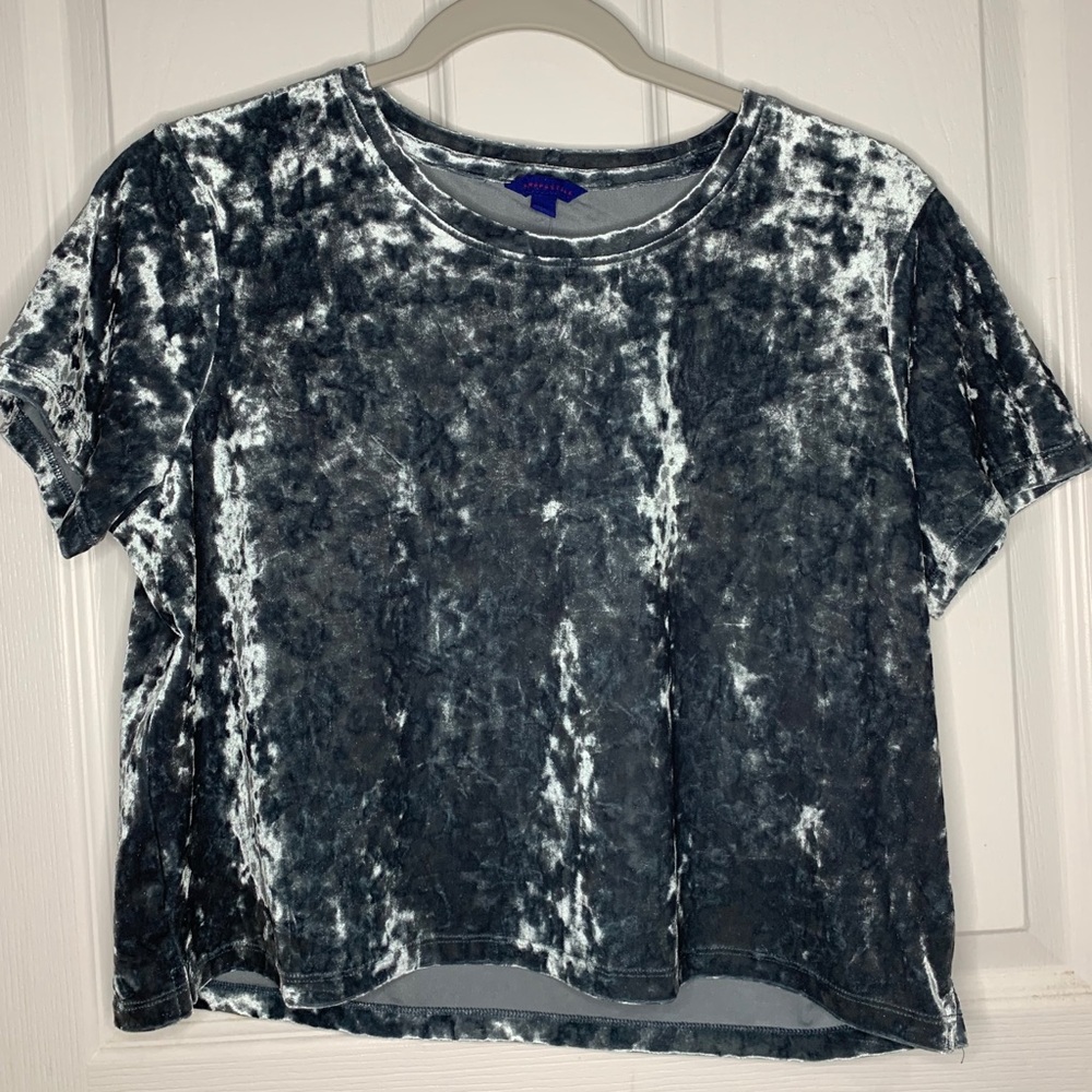Aeropostale Crushed velvet crop top sea green